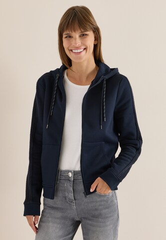 CECIL Zip-Up Hoodie in Blue: front