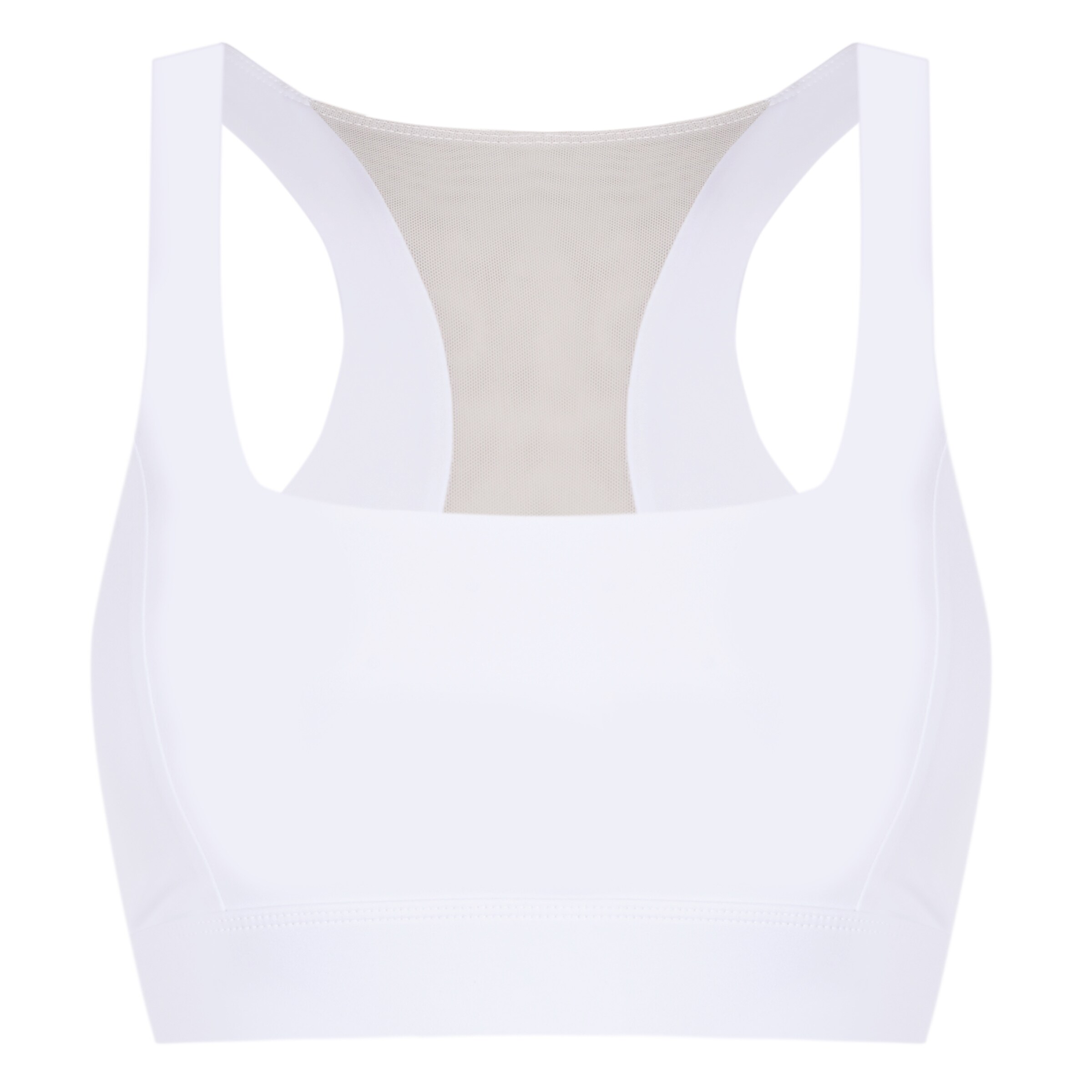 Born Living Yoga Bustier Sport bh ' Padma 2.0 ' in Wit: voorkant