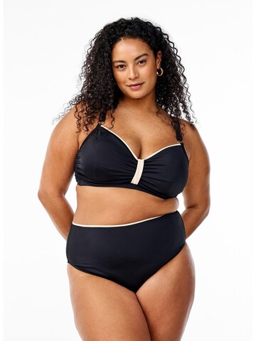 Swim by Zizzi Bikini hlačke 'Smaria' | črna barva: sprednja stran