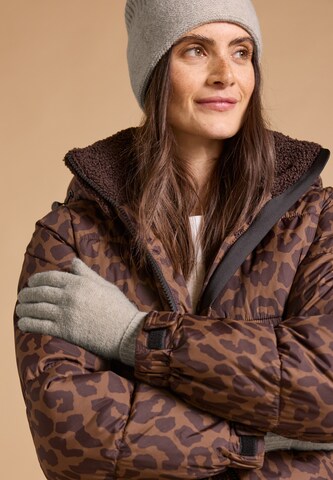 CECIL Full Finger Gloves in Beige: front