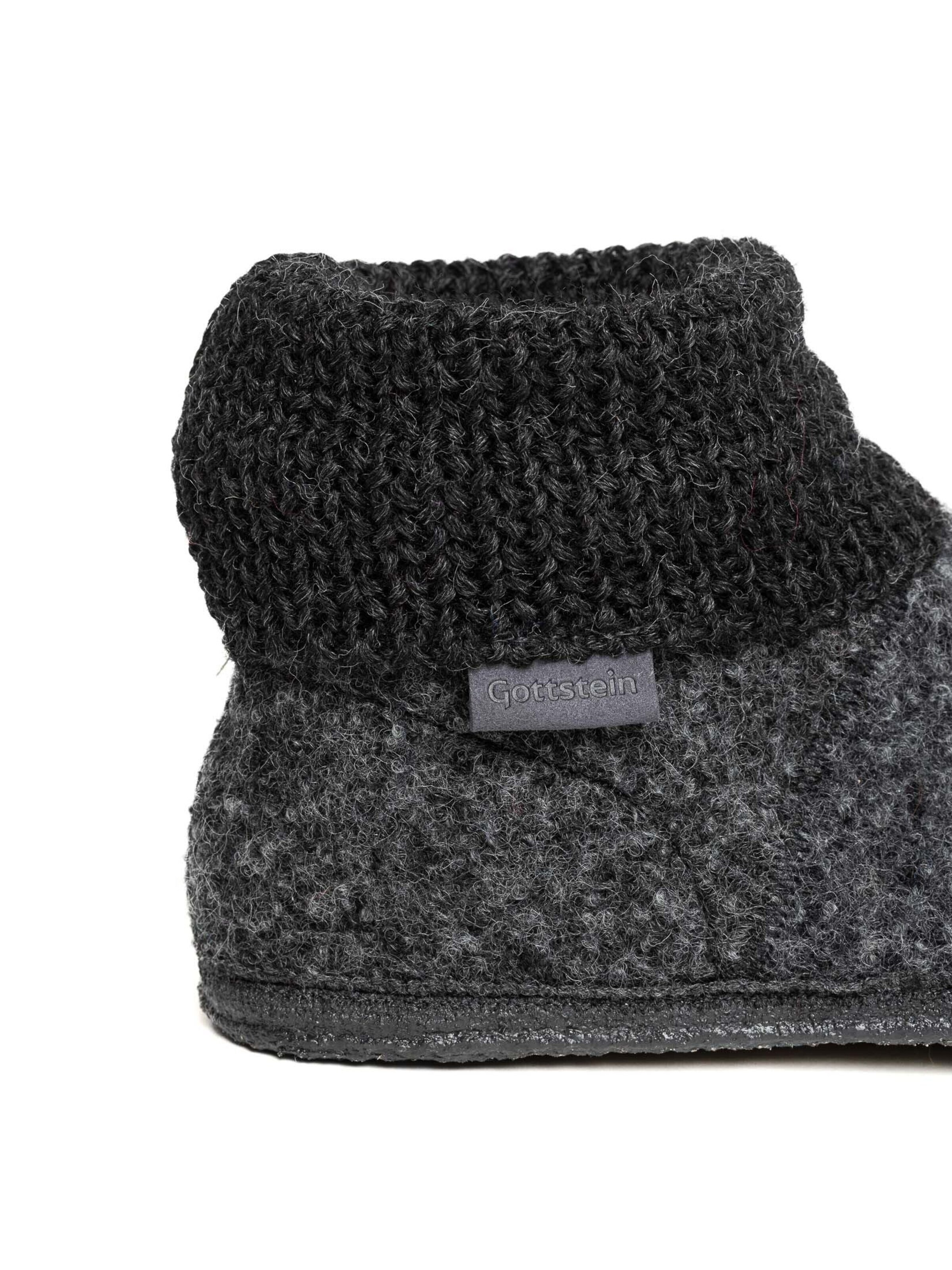 Gottstein Slippers 'Hüttenschuhe Wool Venture High' in Grey