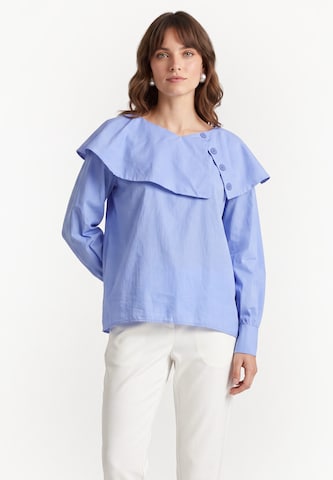 Usha - Blusa en azul: frente