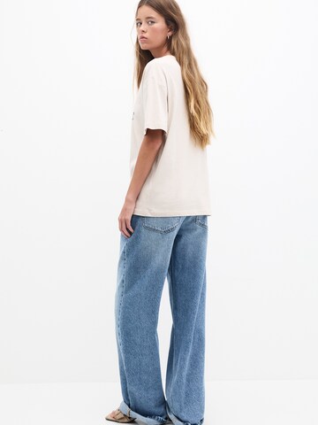 T-shirt oversize Pull&Bear en beige