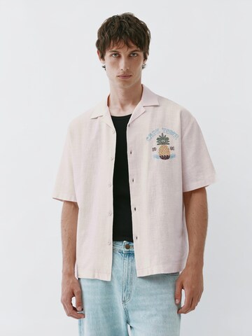 Comfort Fit Cămașă de la Pull&Bear pe roz: față