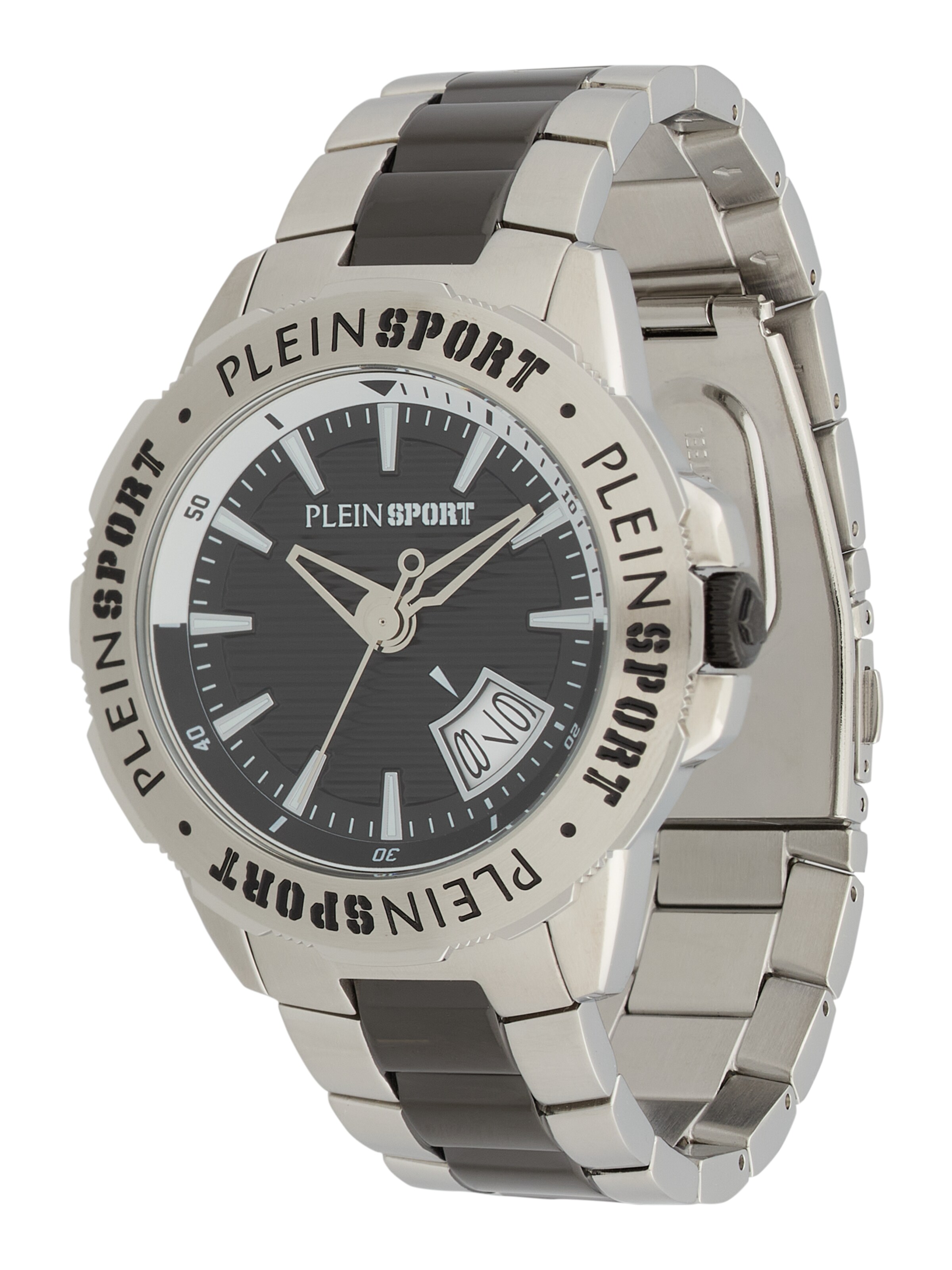 Ceas analogic de la Plein Sport pe argintiu: față
