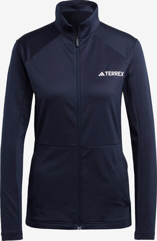 ADIDAS TERREX Athletic Jacket 'Multi Fleece' in Blue: front
