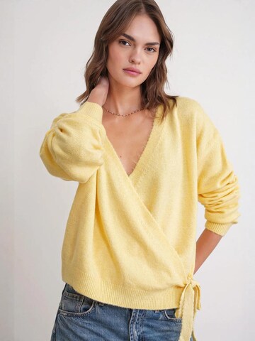 MixRay Gebreid vest in Geel