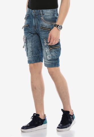 CIPO & BAXX Regular Jeans-Shorts 'CASUAL ROCKER' in Blau