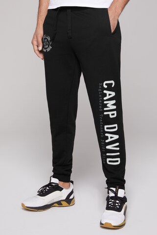 CAMP DAVID Regular Pants in Black: front