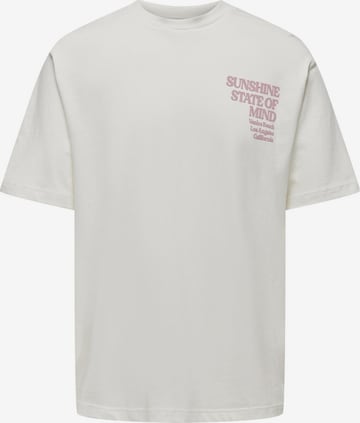 Only & Sons T-shirt 'KENNY' i vit: framsida