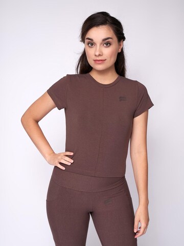 Fortex Fitness Top sportowy 'Essential Crop Top' w kolorze brązowy: przód