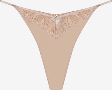 String 'String Oleksa, feine Stickerei, florales Muster, glatte Microfaser XL' di ESOTIQ in beige: frontale
