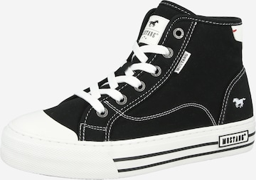 MUSTANG - Sapatilhas altas em preto: frente