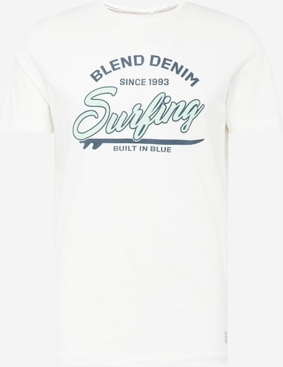 BLEND Majica u morsko plava / pastelno zelena / bijela, Pregled proizvoda