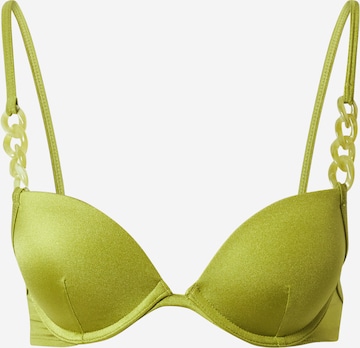 Hunkemöller Push-up Bikini felső 'Palm' - zöld: elől