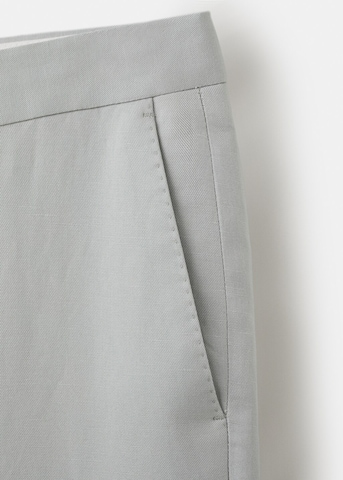 MANGO MAN Slim fit Pleated Pants in Grey