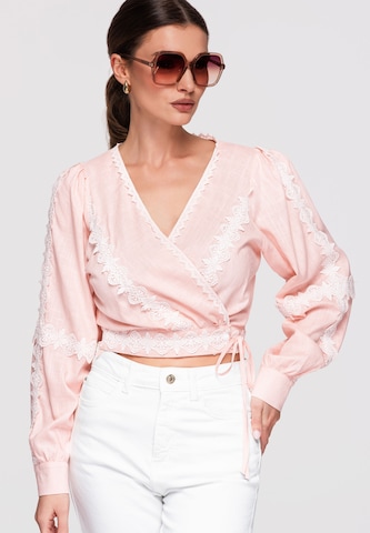 Ombre Blouse in Roze: voorkant