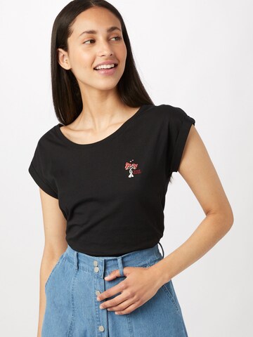 Iriedaily - Camiseta 'Veggie' en negro: frente