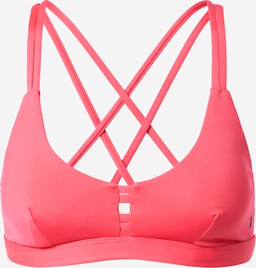 Hurley - Bustier Top de bikini deportivo en rosa: frente