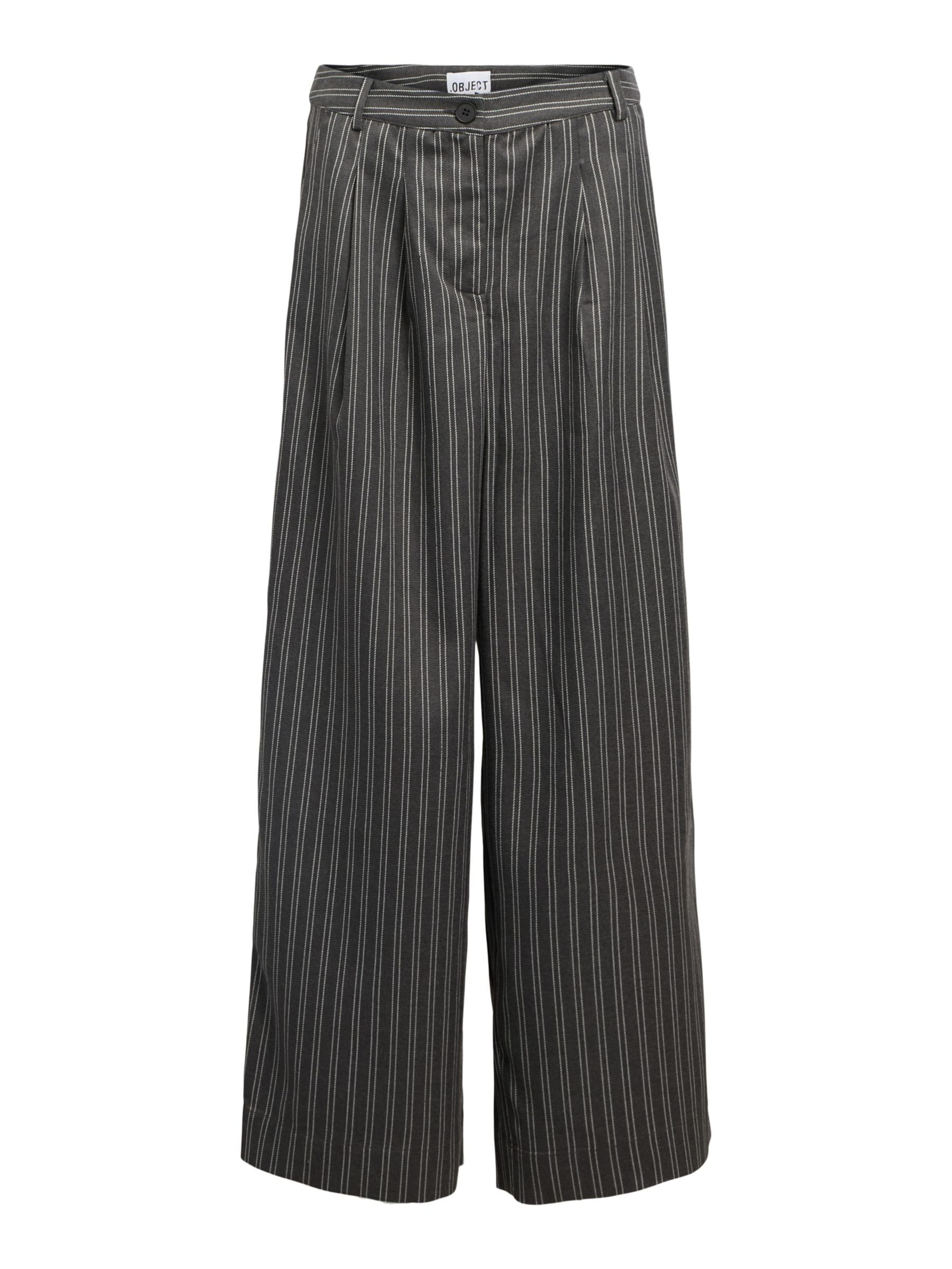 OBJECT Wide leg Broek in Grijs: voorkant