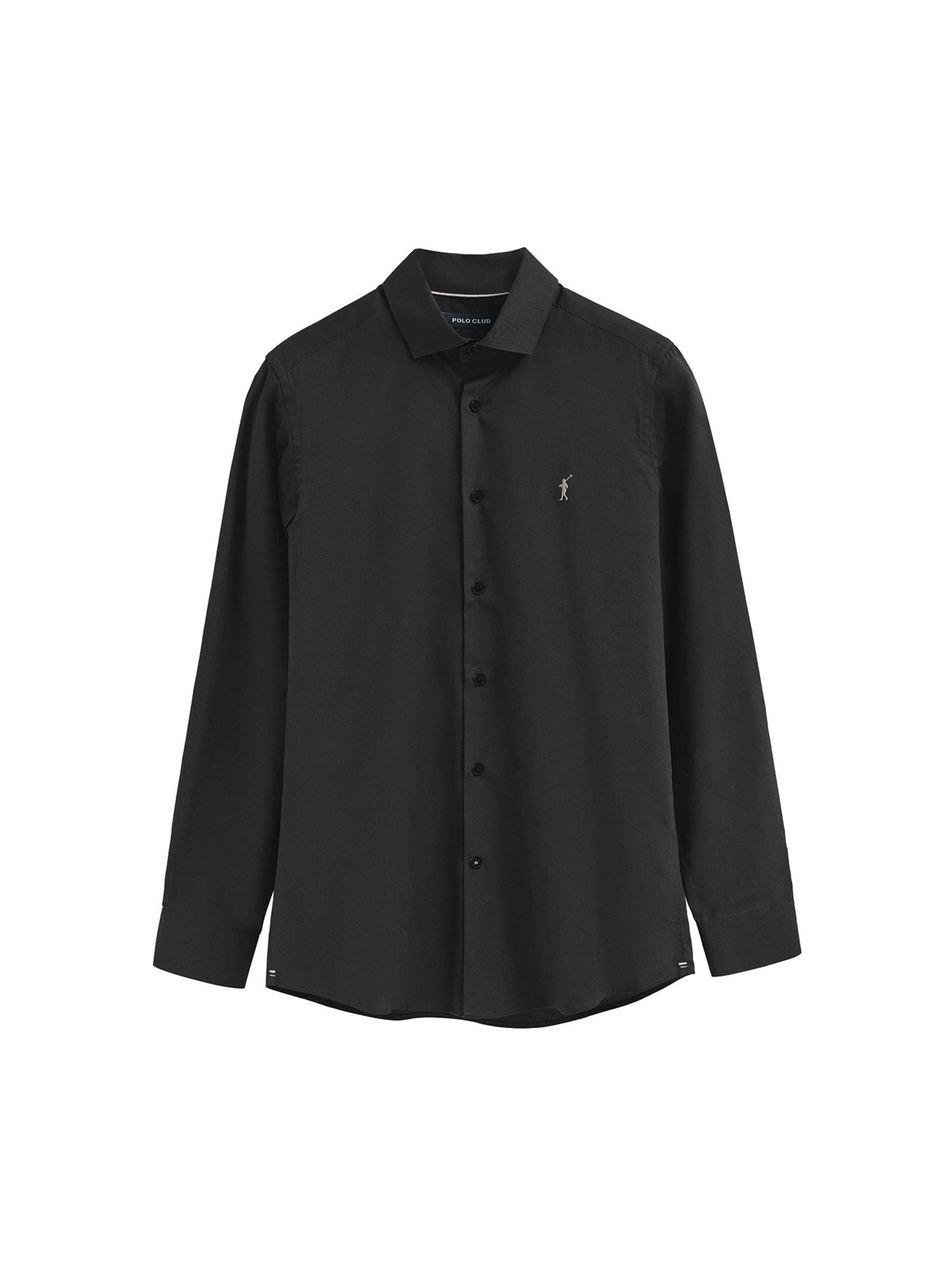 Polo Club Button Up Shirt in Black: front