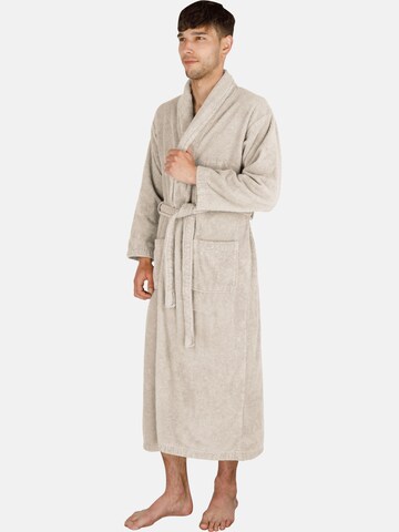 normani Long Bathrobe in Beige: front