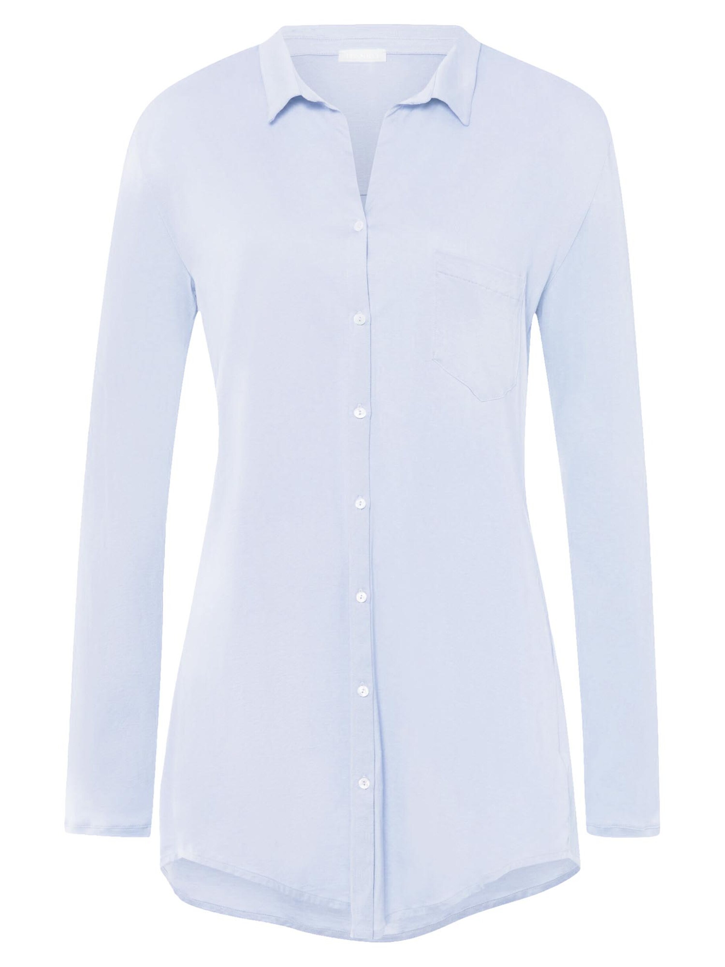 Hanro Nightgown 'Cotton Deluxe' in Blue: front