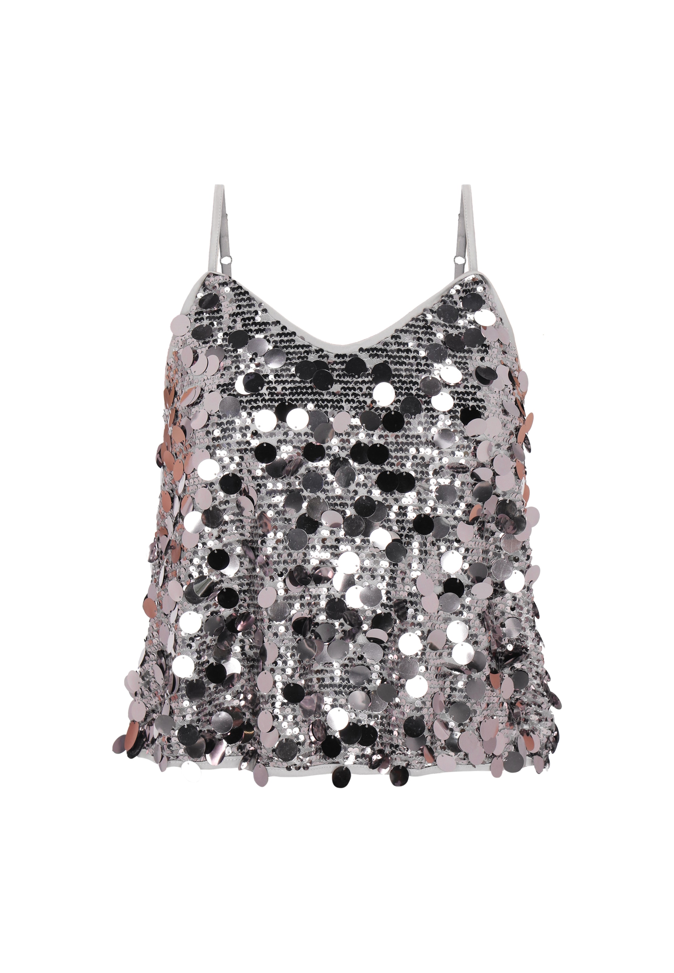 myMo at night Top in Silver: front