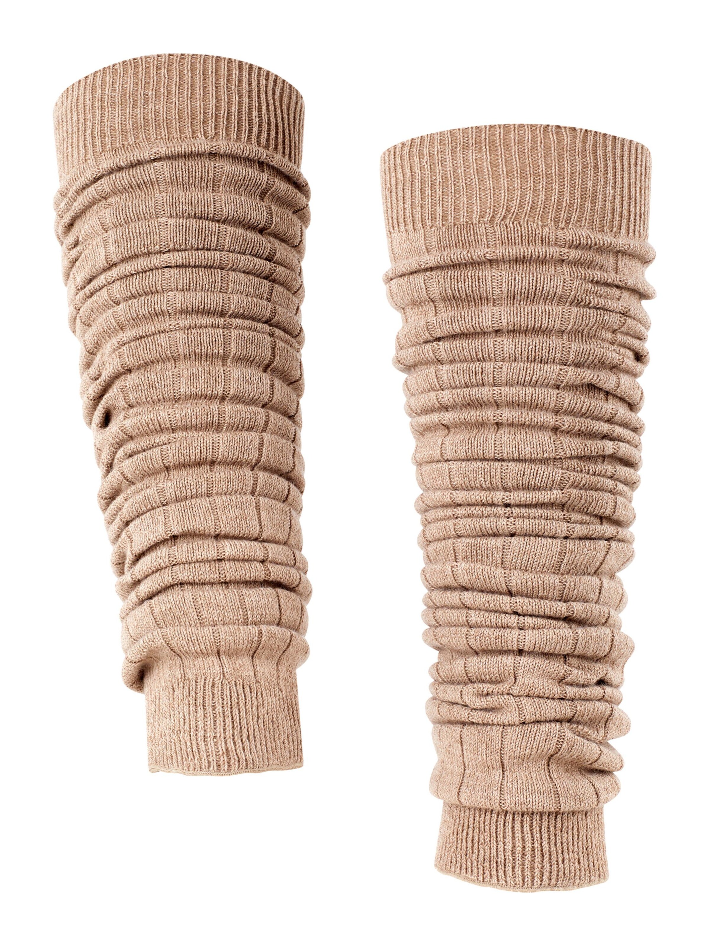 ESPRIT Leg Warmers 'Rib' in Brown