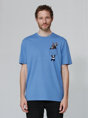 T-Shirt ' Pocket Pandas ' Watapparel en bleu : devant