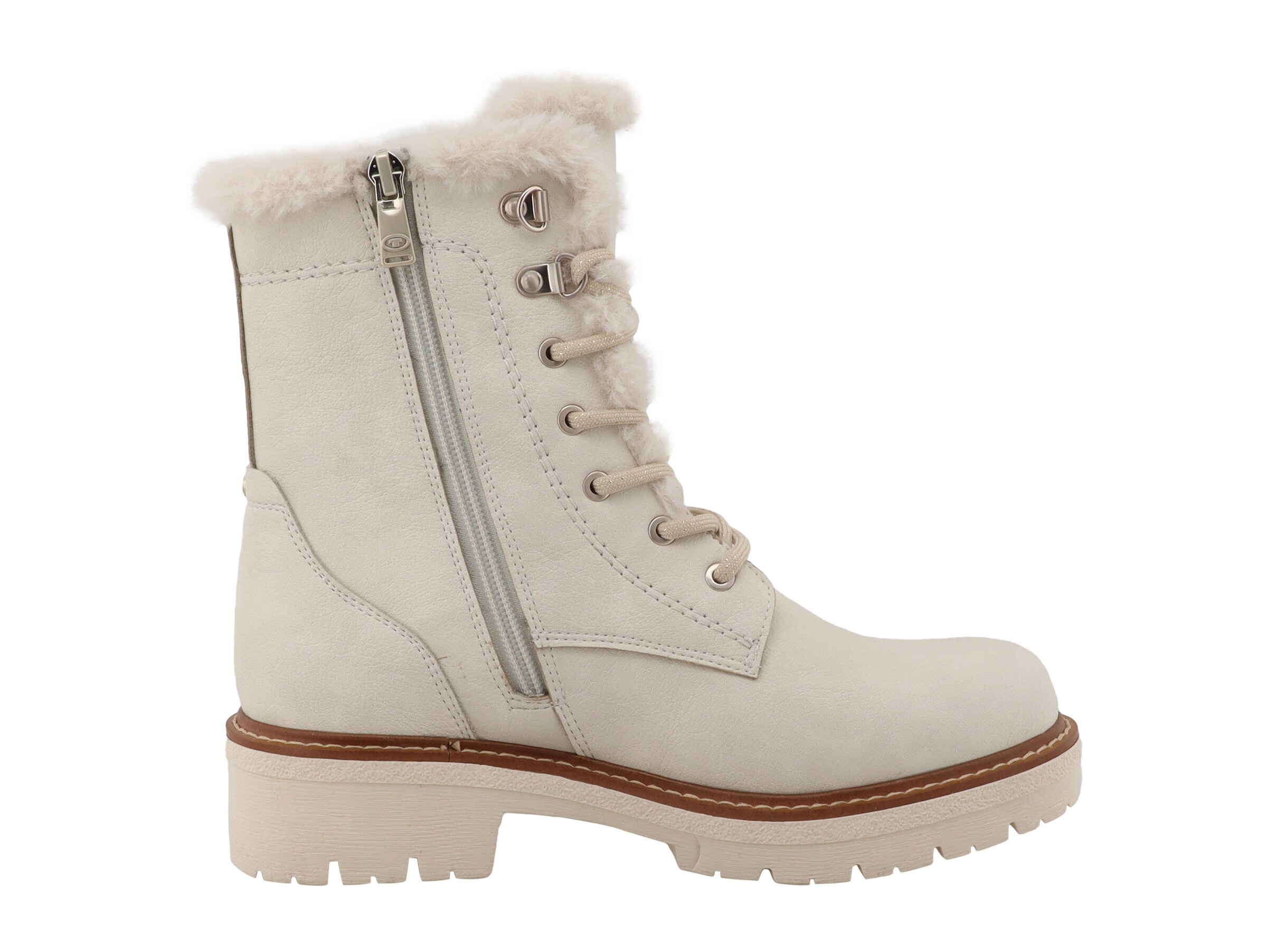 TOM TAILOR Lace-Up Ankle Boots in White