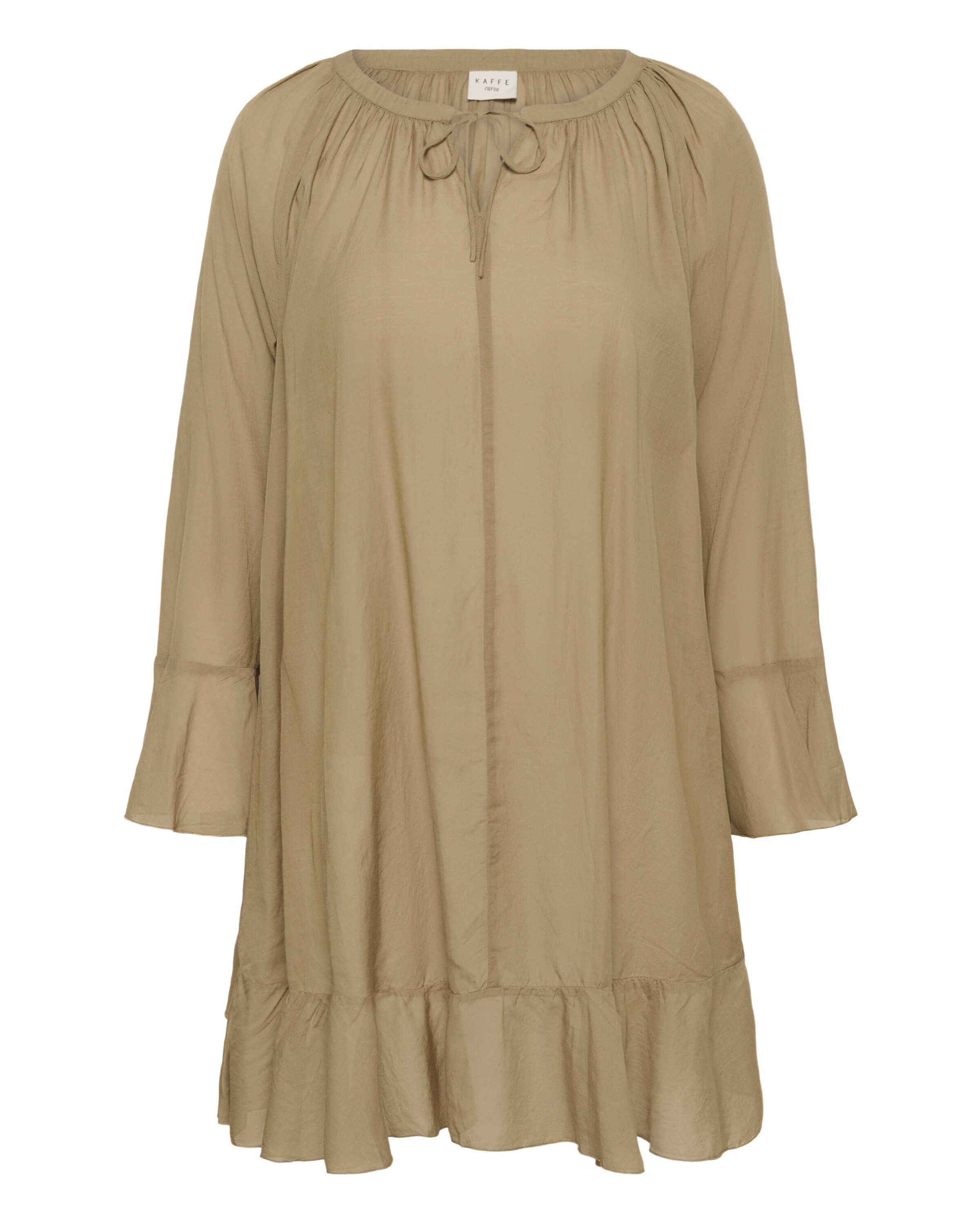 KAFFE CURVE Kleid 'KCflori' in Braun: Vorderseite