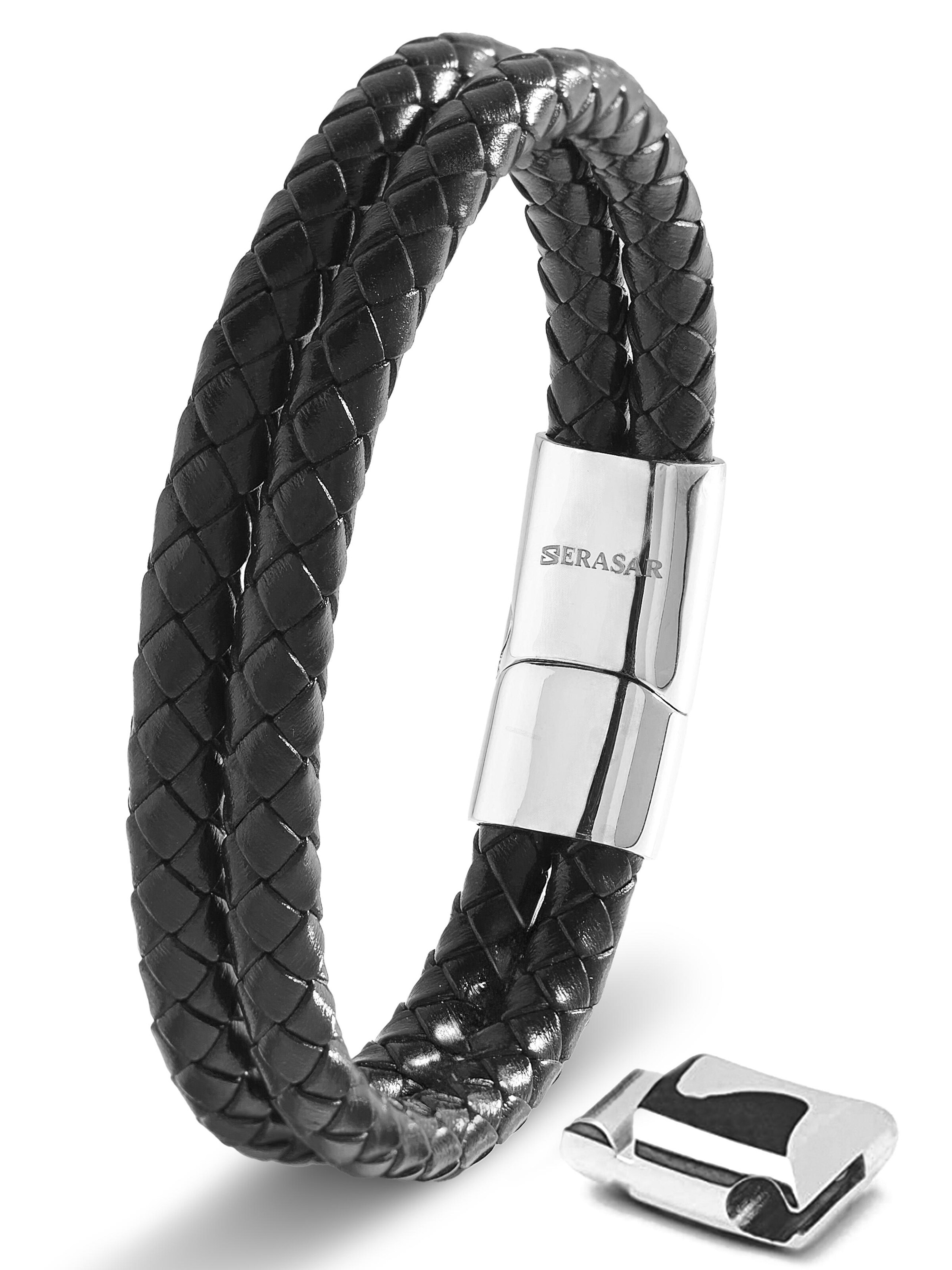 SERASAR Bracelet 'Double' in Silver: front