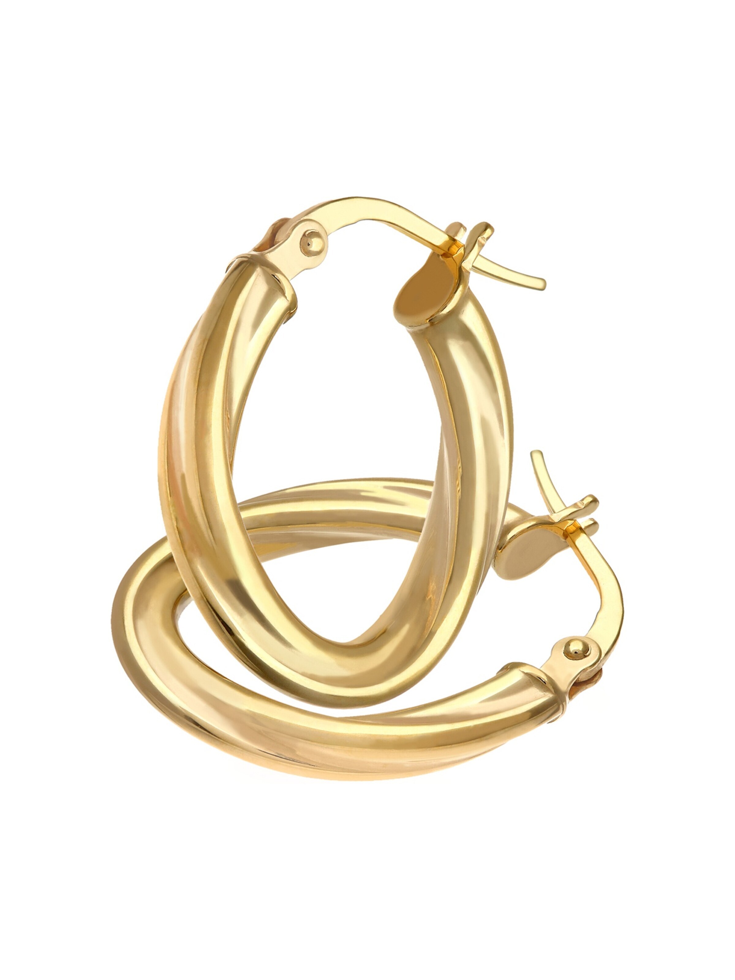 Boucles d'oreilles Vanlere en or : devant