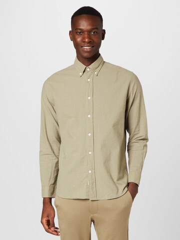 SELECTED HOMME Regular fit Button Up Shirt 'NICK' in Grey: front