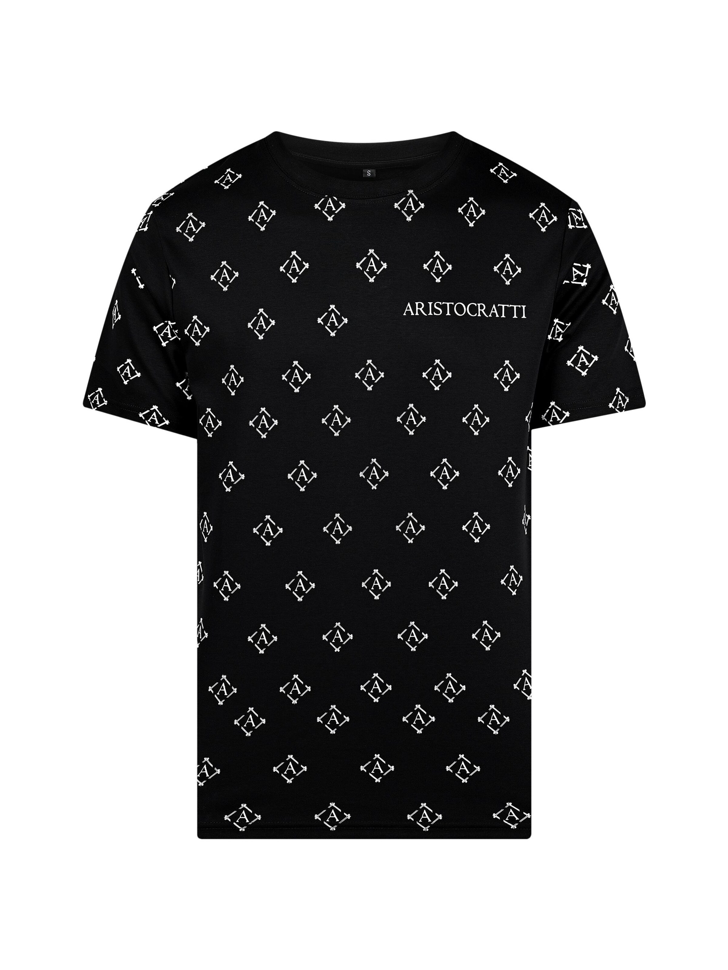ARISTOCRATTI Shirt 'ÈCLAT – Premium Signature Cotton T-Shirt'‌‌‌‌‌ in Schwarz: Vorderseite