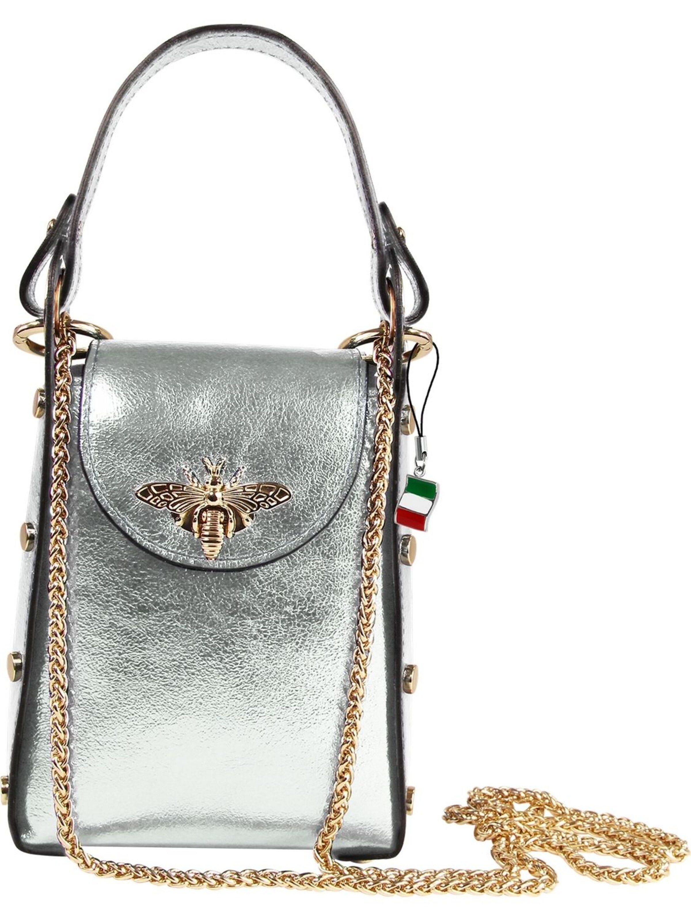 Sac à bandoulière Florence en argent : devant