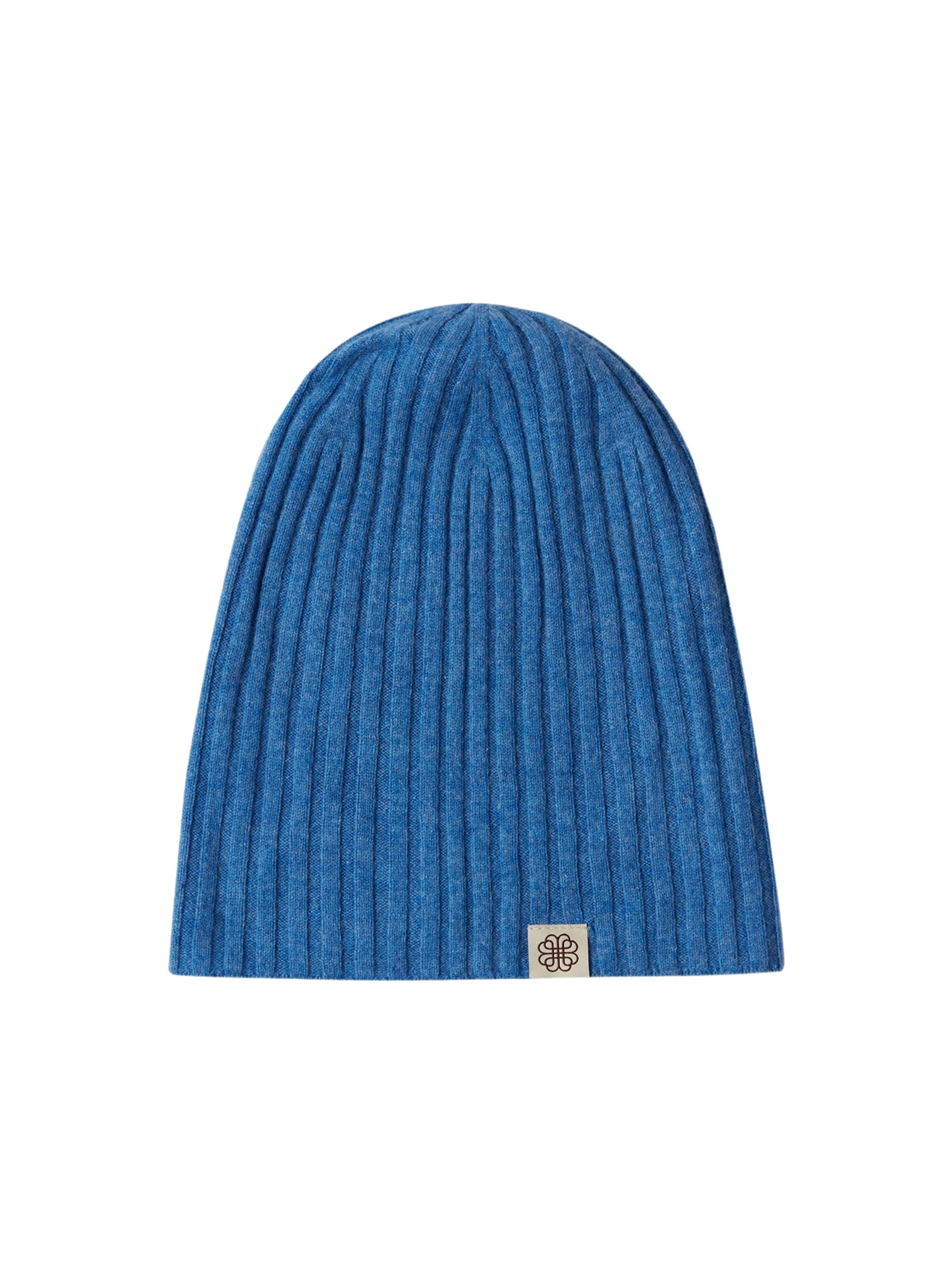 GOBI Cashmere Mössa 'Unisex Cashmere Rib Knit Hat' i blå: framsida