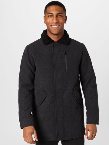 INDICODE JEANS Between-Season Jacket in Black: front