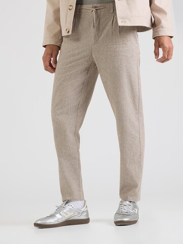 Only & Sons Ozke Hlače z naborki 'ONSLEO' | rjava barva: sprednja stran