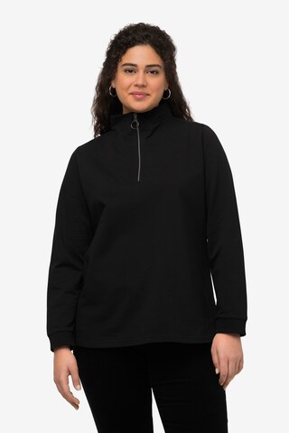 Ulla Popken Sweatshirt in Zwart: voorkant