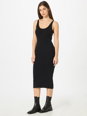 Abercrombie & FitchPletena haljina - crna boja: prednji dio