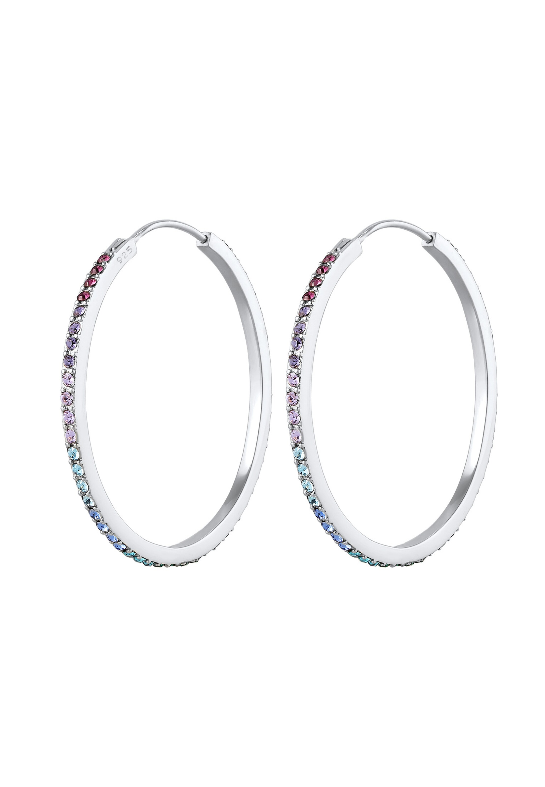 ELLI Ohrringe Creole, Multi-Color in Silber: Vorderseite