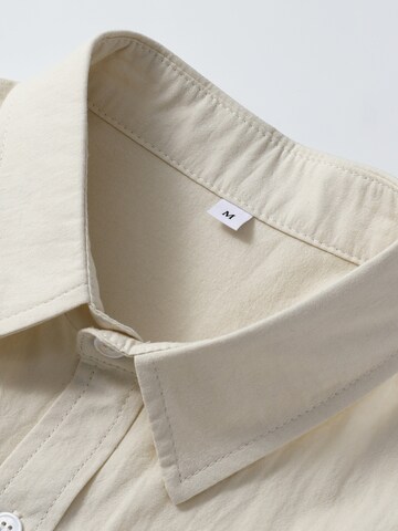 ALLTHEMEN Regular fit Button Up Shirt 'Schlicht' in Beige