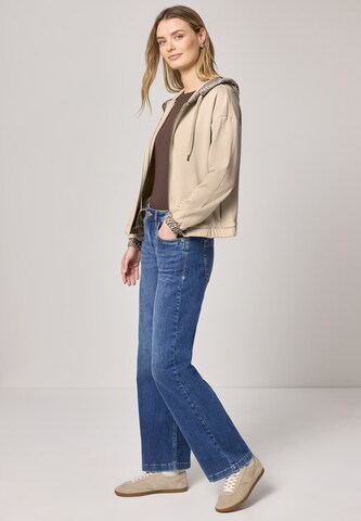 STREET ONE Zip-Up Hoodie in Beige