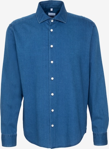 Chemise ' Schwarze Rose ' SEIDENSTICKER en bleu : devant
