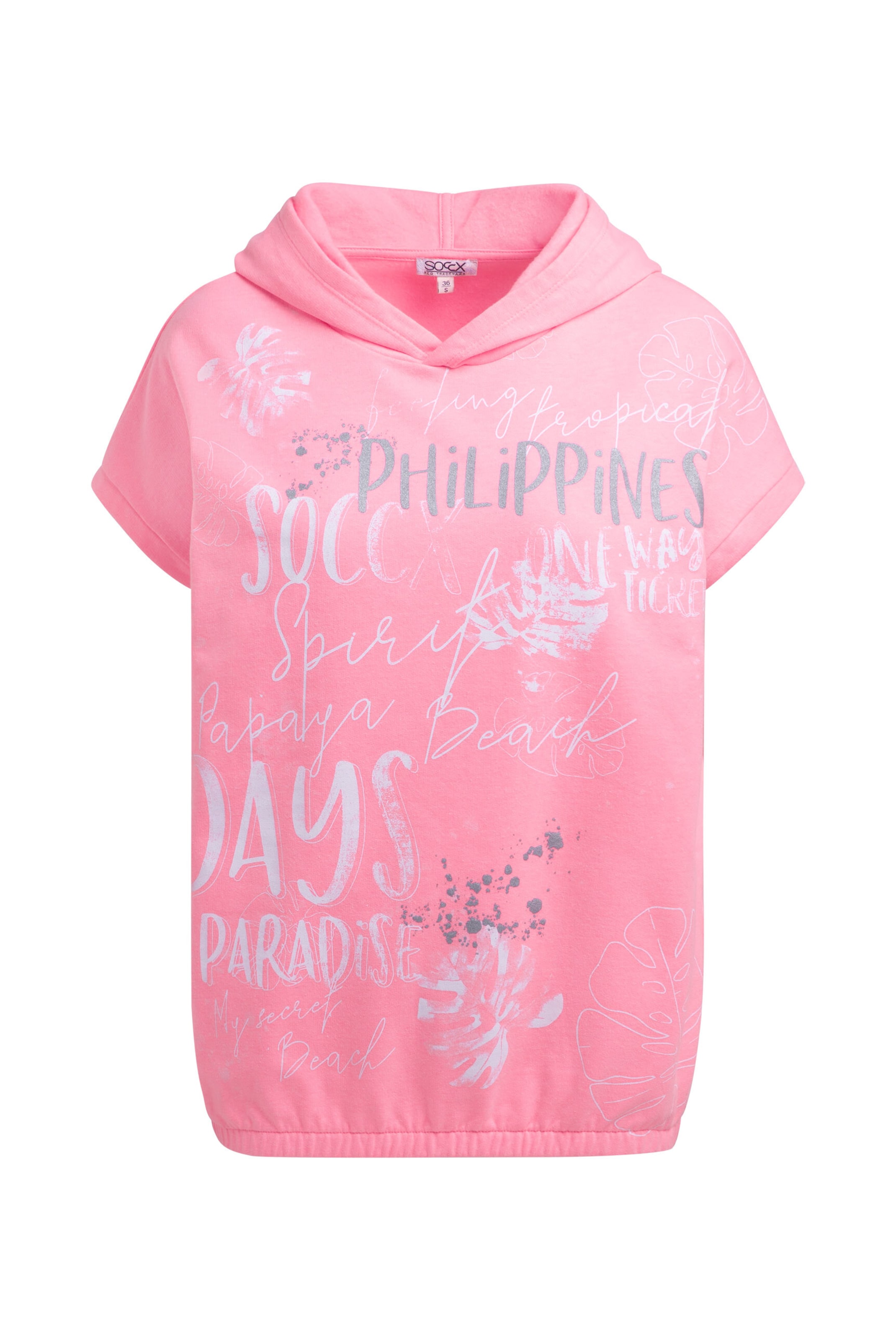 Soccx Hoodie mit All Over Print in Pink: Vorderseite