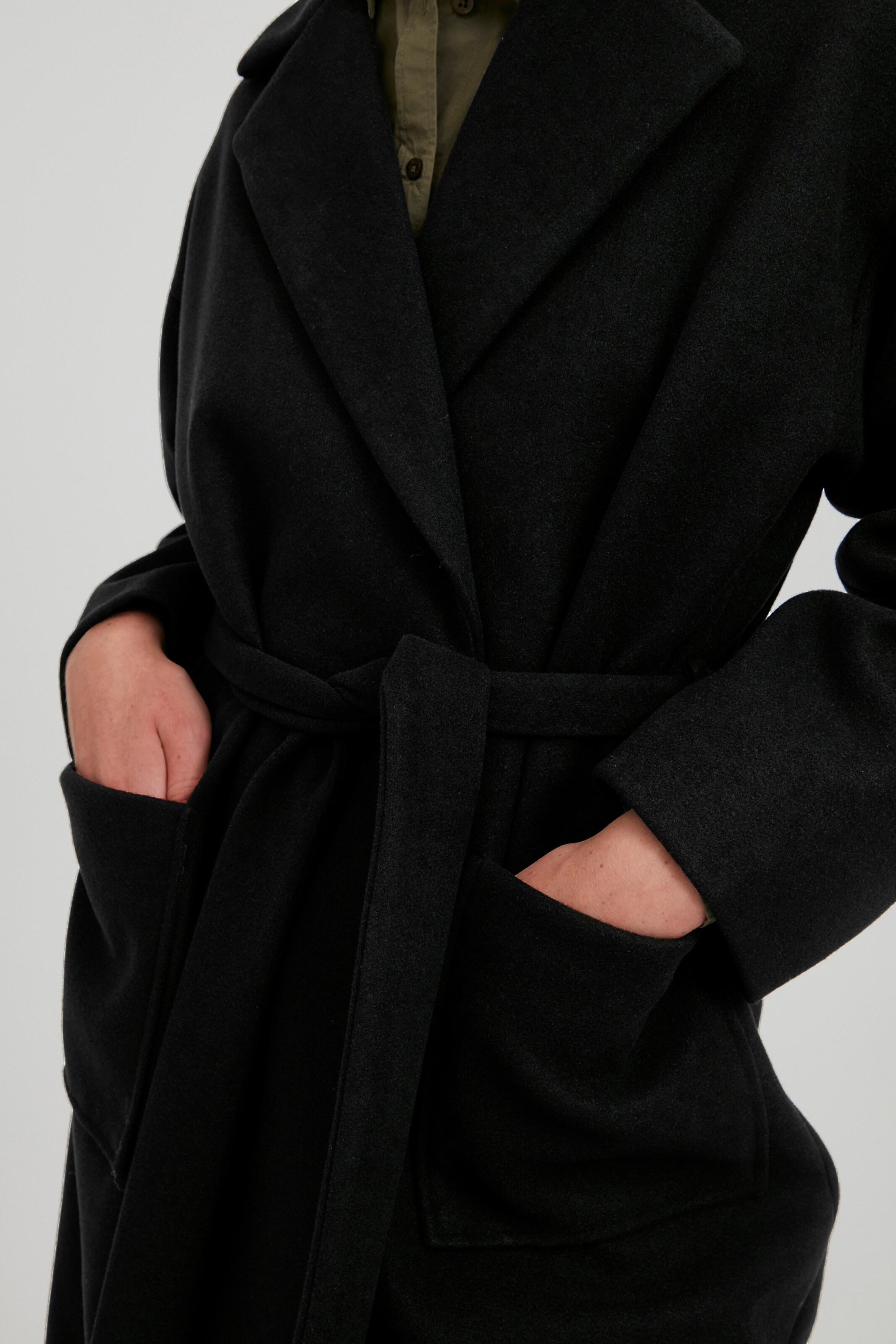 Frauen Große Größen ICHI Mantel 'JANNET' in Schwarz - NT75622 Frauen Große Größen ICHI Mantel 'JANNET' in Schwarz - NT75622