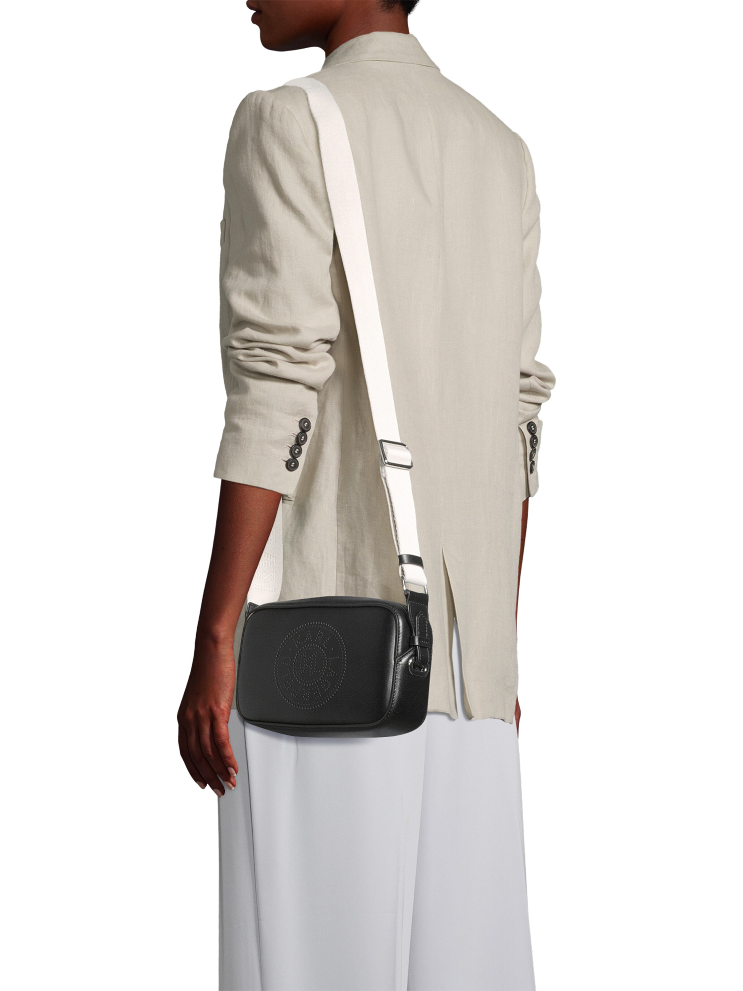 Karl Lagerfeld - Bolso de hombro en negro: frente