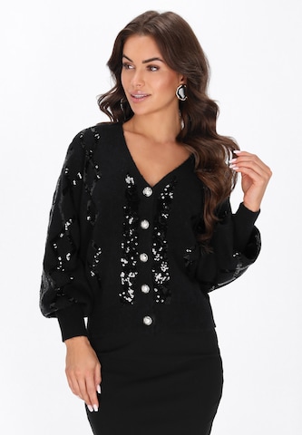 faina - Cárdigan en negro: frente